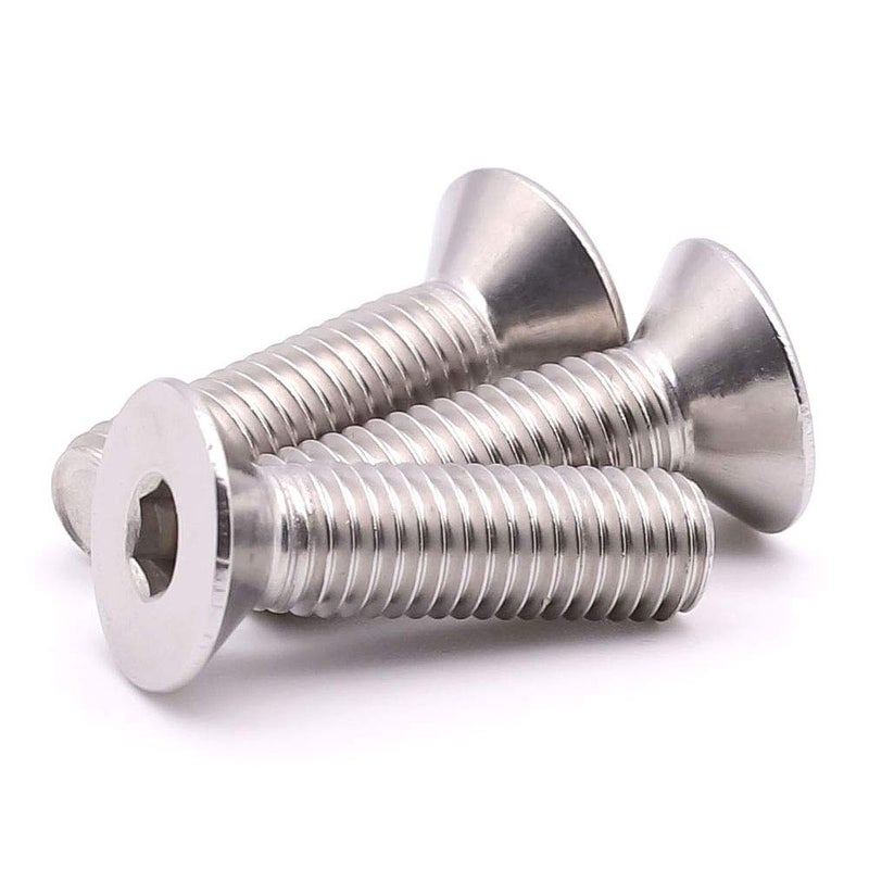 RoyceMart #10-24 x 3/4 inch Flat Head Socket Cap Screws 50 PCS, Countersunk Head, Allen Hex Drive, 304 Stainless Steel 18-8, Full Machine Thread, Bright Finish - Image 1